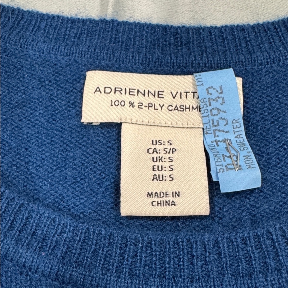 Adrienne Vittadini crew neck 100% cashmere sweater sz S - Picture 2 of 6